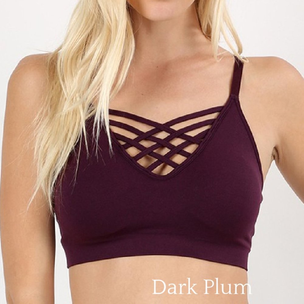 Dark Plum Strappy Bralette